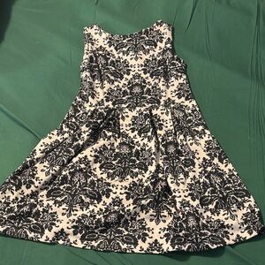 Elegant Black and Cream Floral Dress